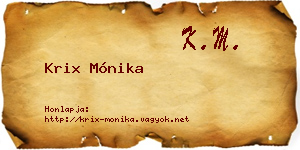 Krix Mónika névjegykártya